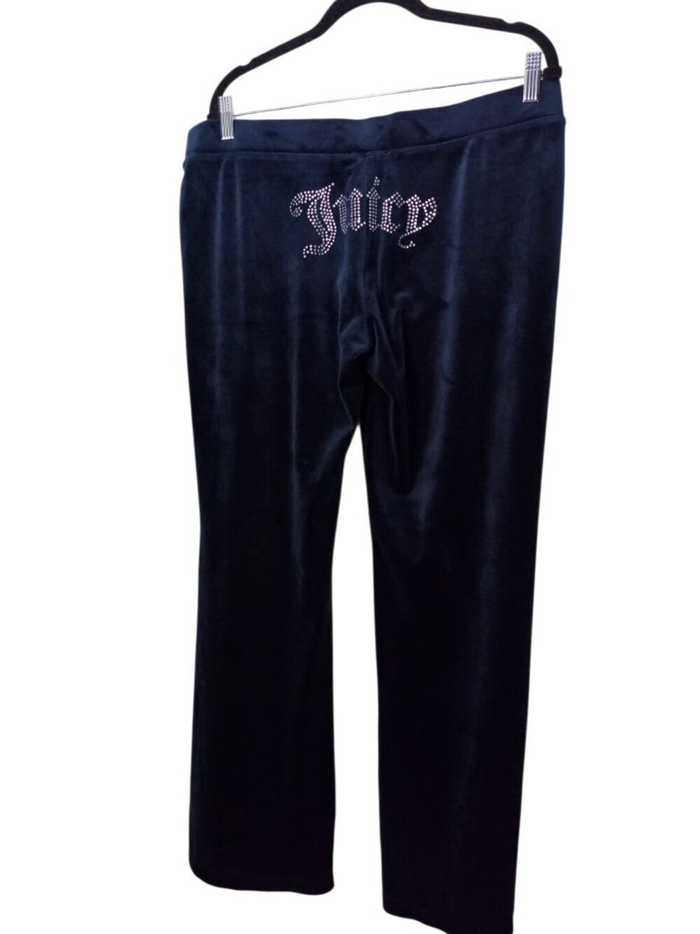 Juicy Couture Velour Bling Women's Navy Y2K Preppy Track Pants Sz XL